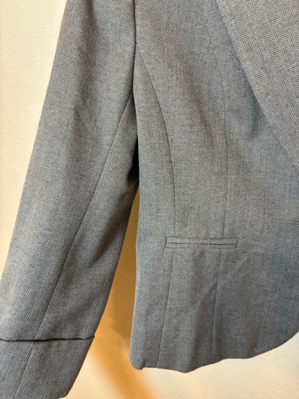 LOFT Gray Tailored One-Button minimalist business Blazer - Picture 5 of 7